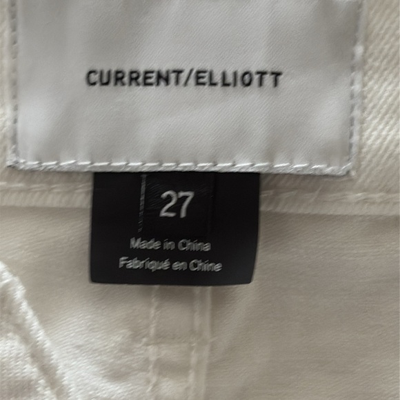 Current/Elliott Straight Leg Denim Jeans White Zip Fly Stretch Size 27 - Picture 10 of 13